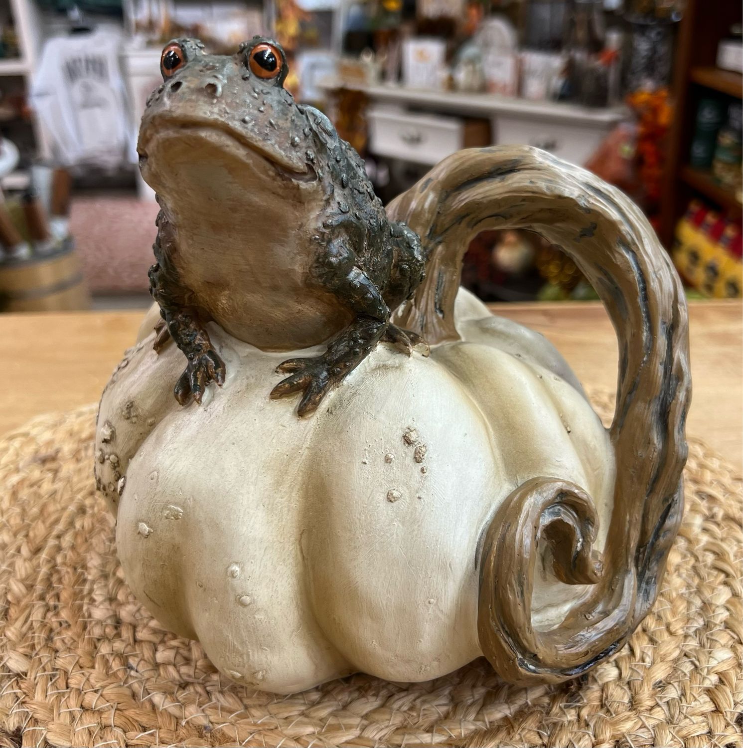 Toad on Pumpkin Decor