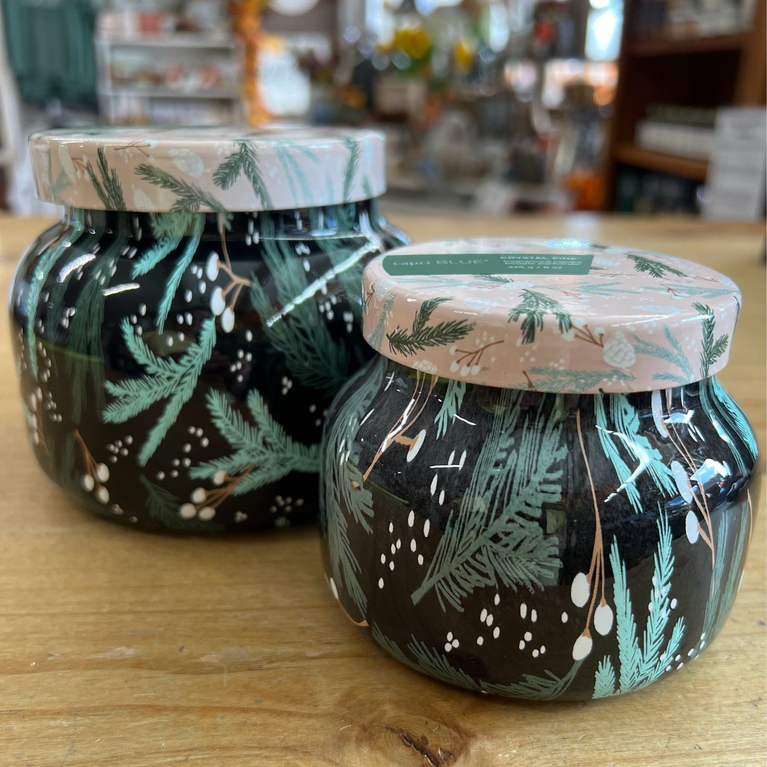 Crystal Pine Etched Candles