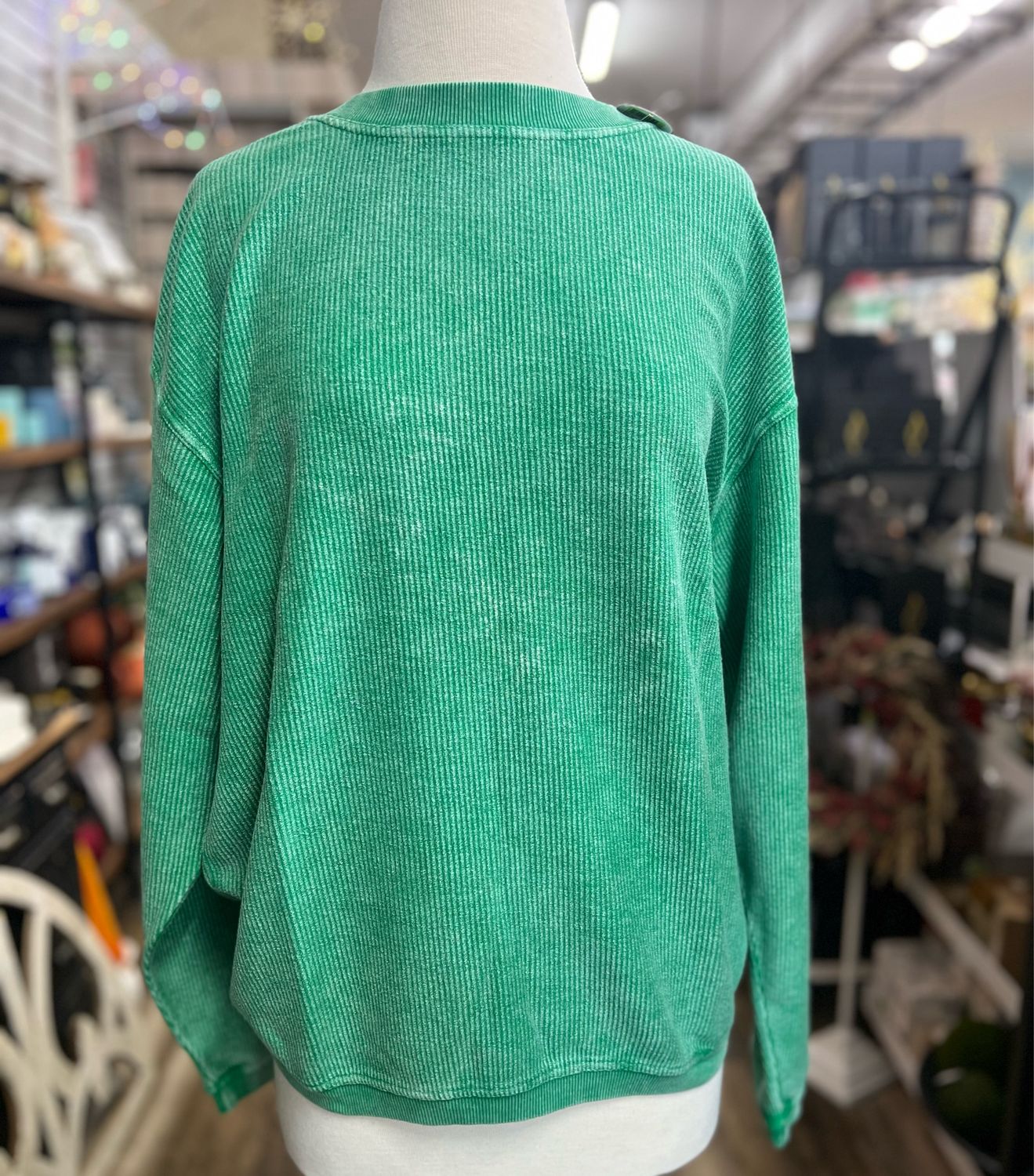Kelly Green Corded Sweatshirt