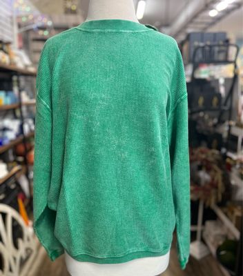 Kelly Green Corded Sweatshirt