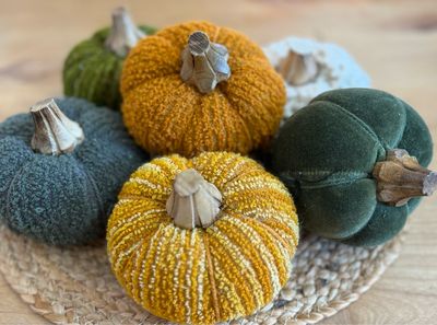 4-3/4" Fabric Pumpkins