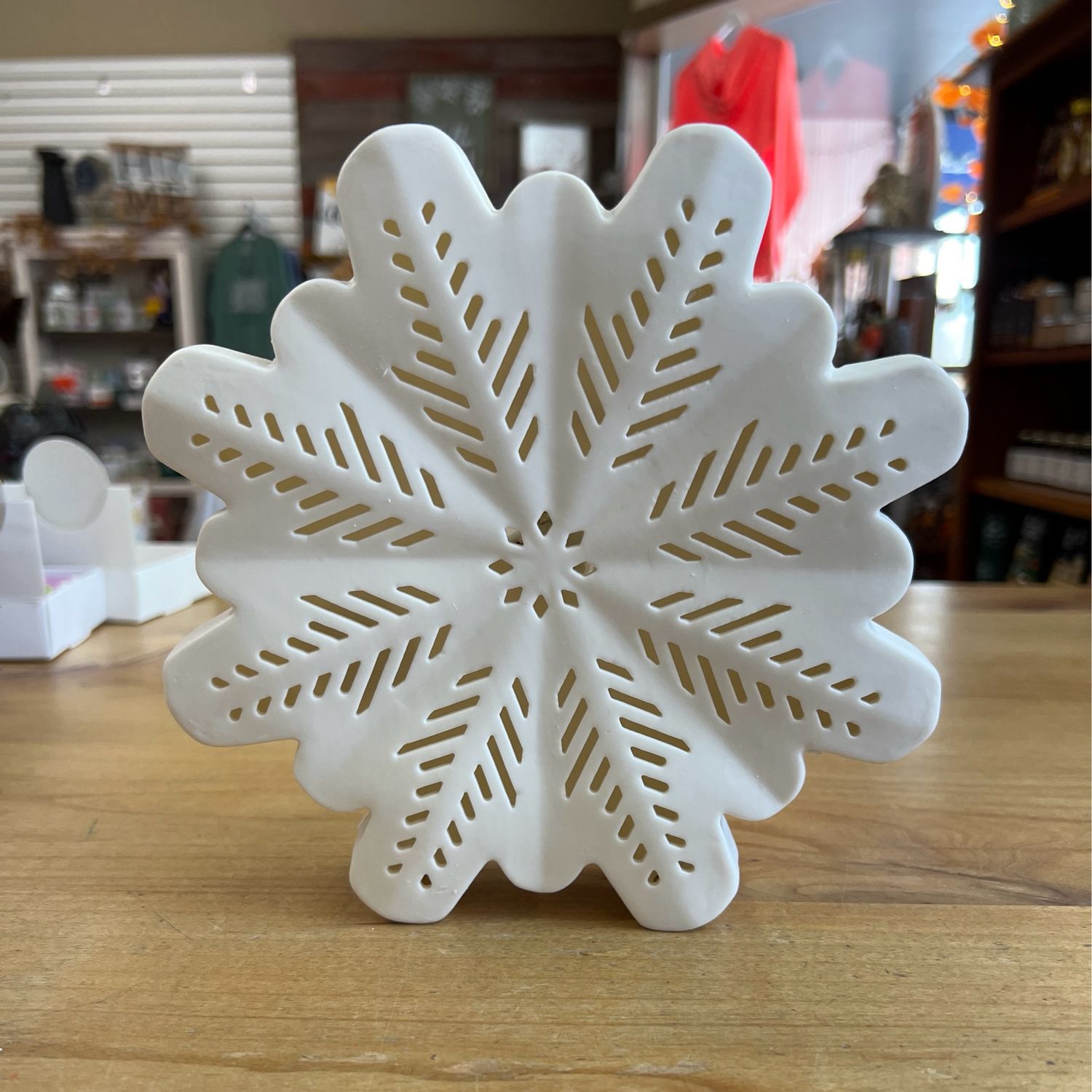 7-3/4" Bisque Lighted LED Snowflake