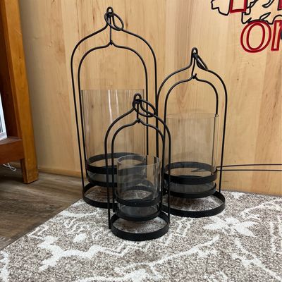 Glass &amp; Metal Hanging Lanterns