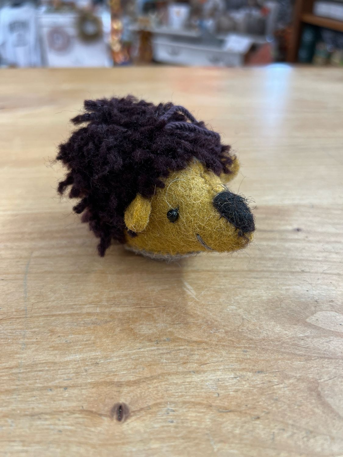Handmade Wool Felt Hedgehog Ornament