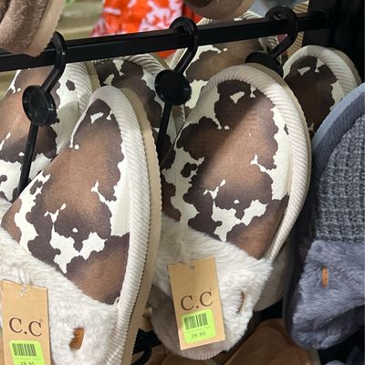 CC Cow Print Slippers