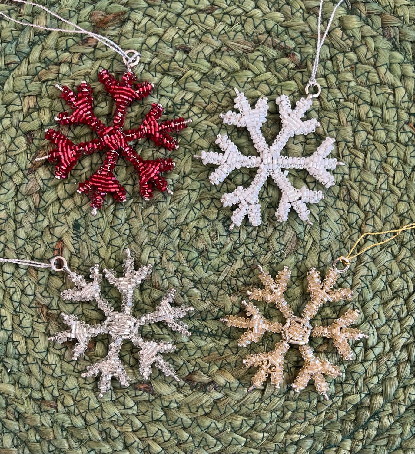 Beaded Snowflake Ornaments