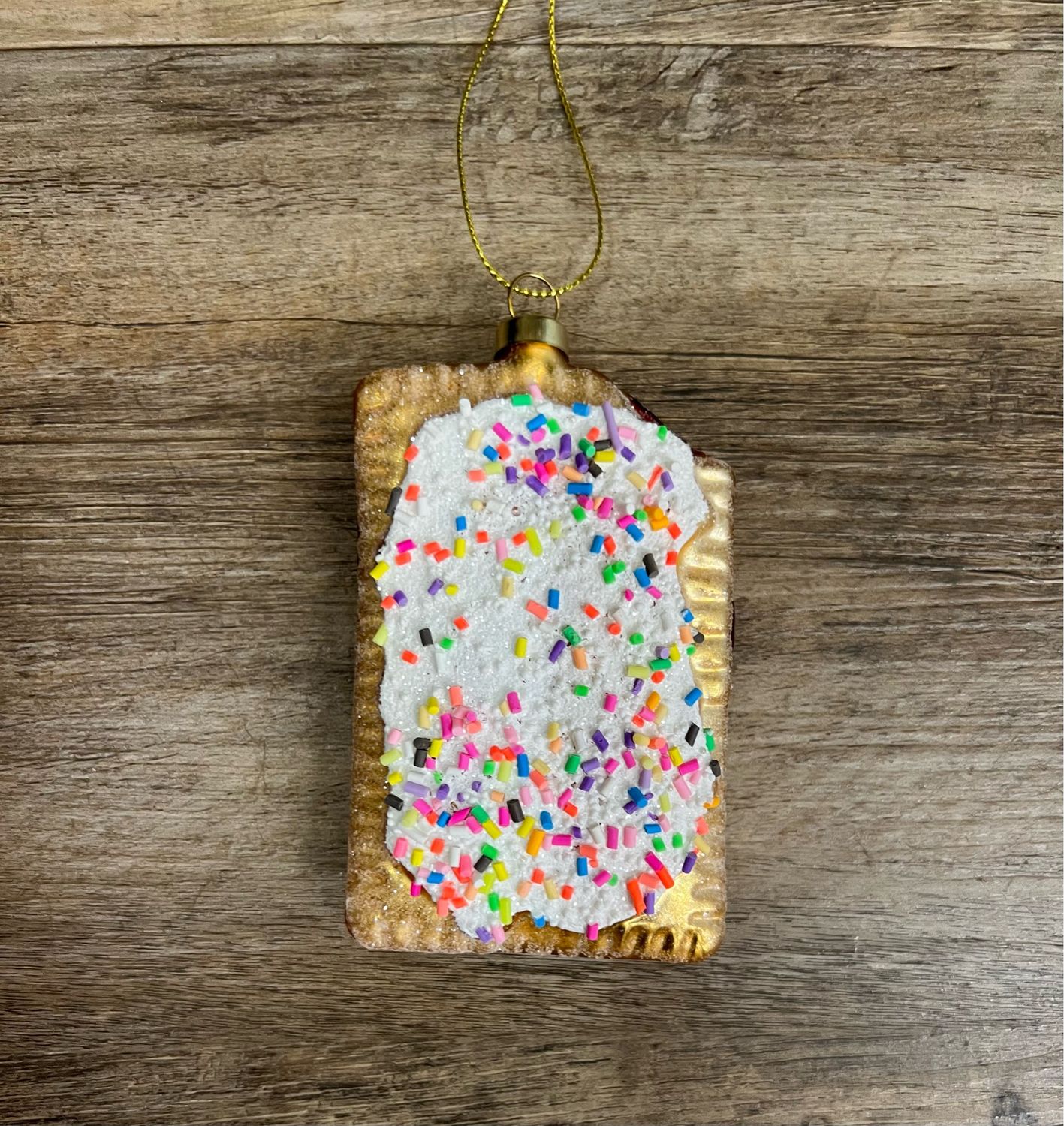 Glass Pop Tart Ornament w/Beads &amp; Glitter