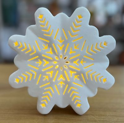 5-7/8&quot; Bisque Lighted LED Snowflake
