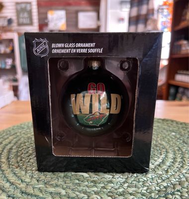 Blown Glass Minnesota Wild Ornament
