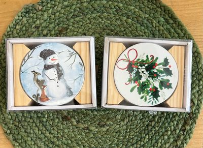 Holiday Coasters w/Stand Holiday Coasters w/Stand
