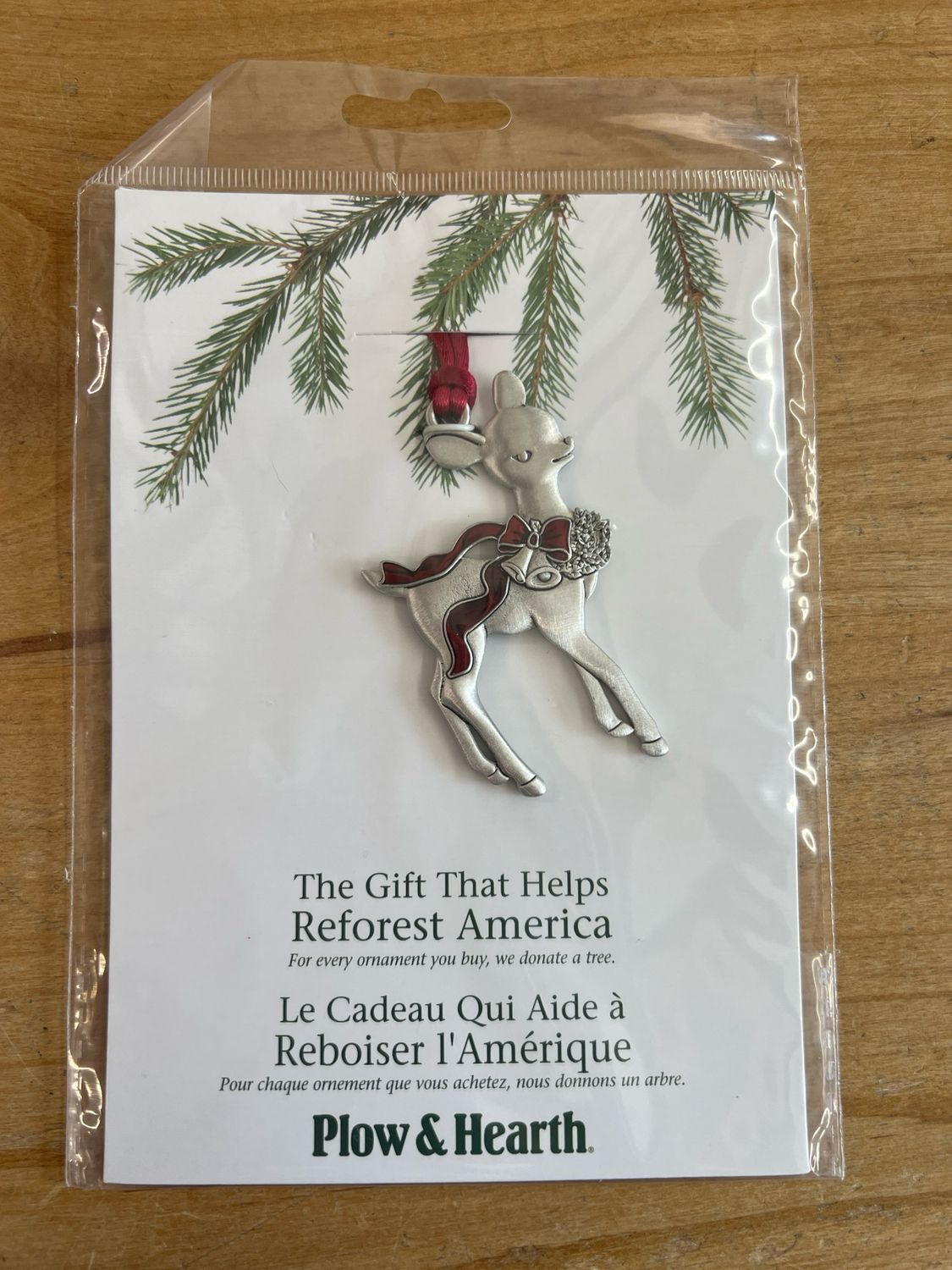 Solid Pewter Deer Ornament