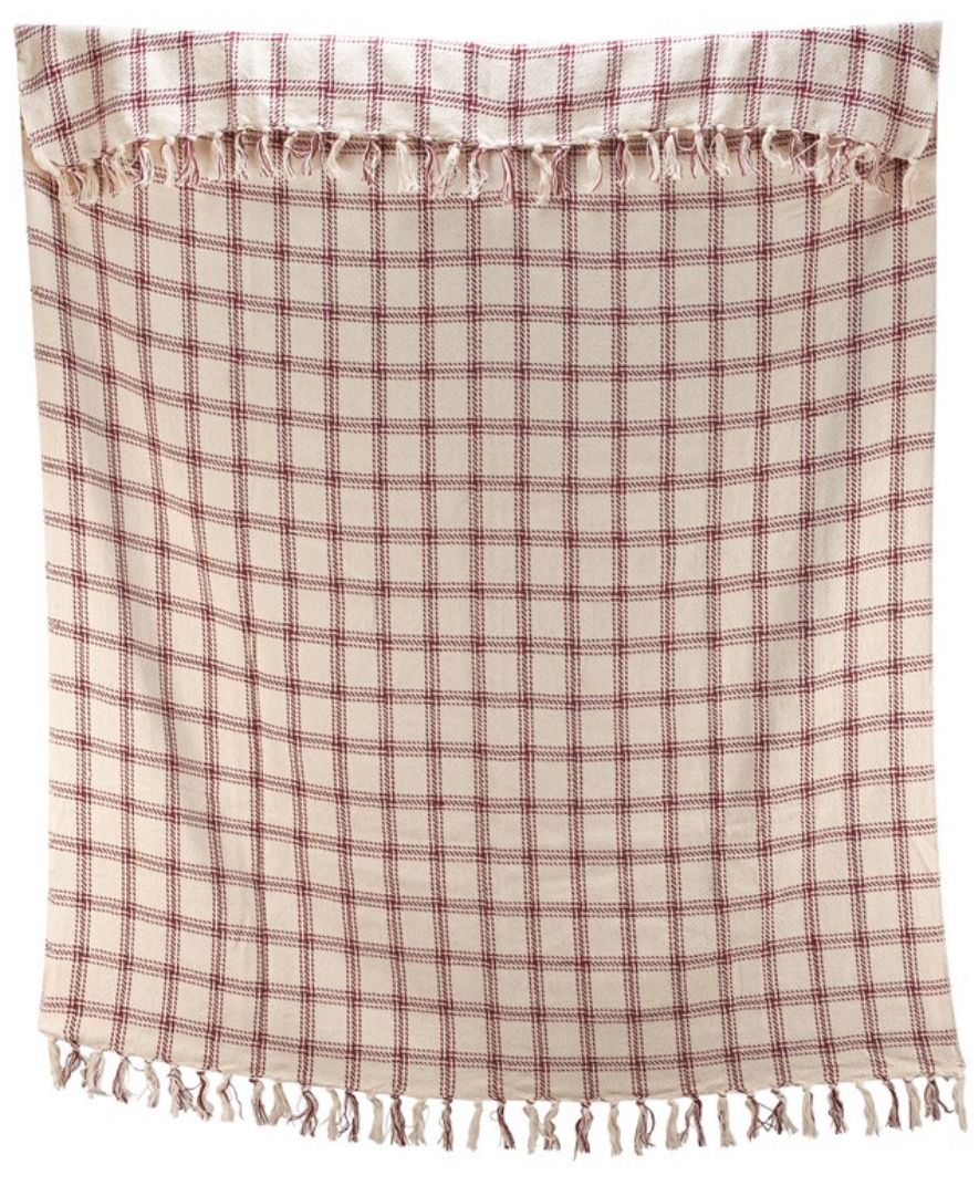 Burgundy Plaid Throw
