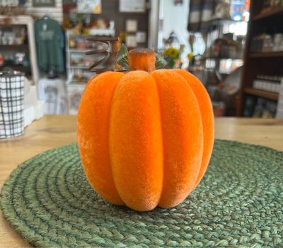 Neon Orange Flocked Pumpkin