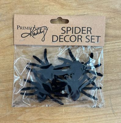 Black Flocked Spider Set