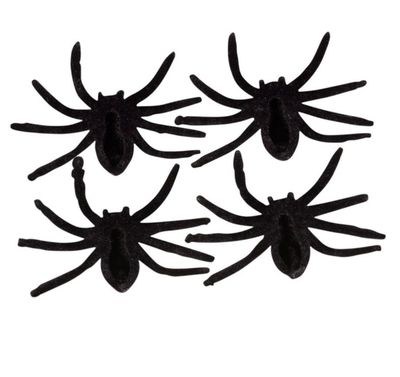 Black Flocked Spider Set