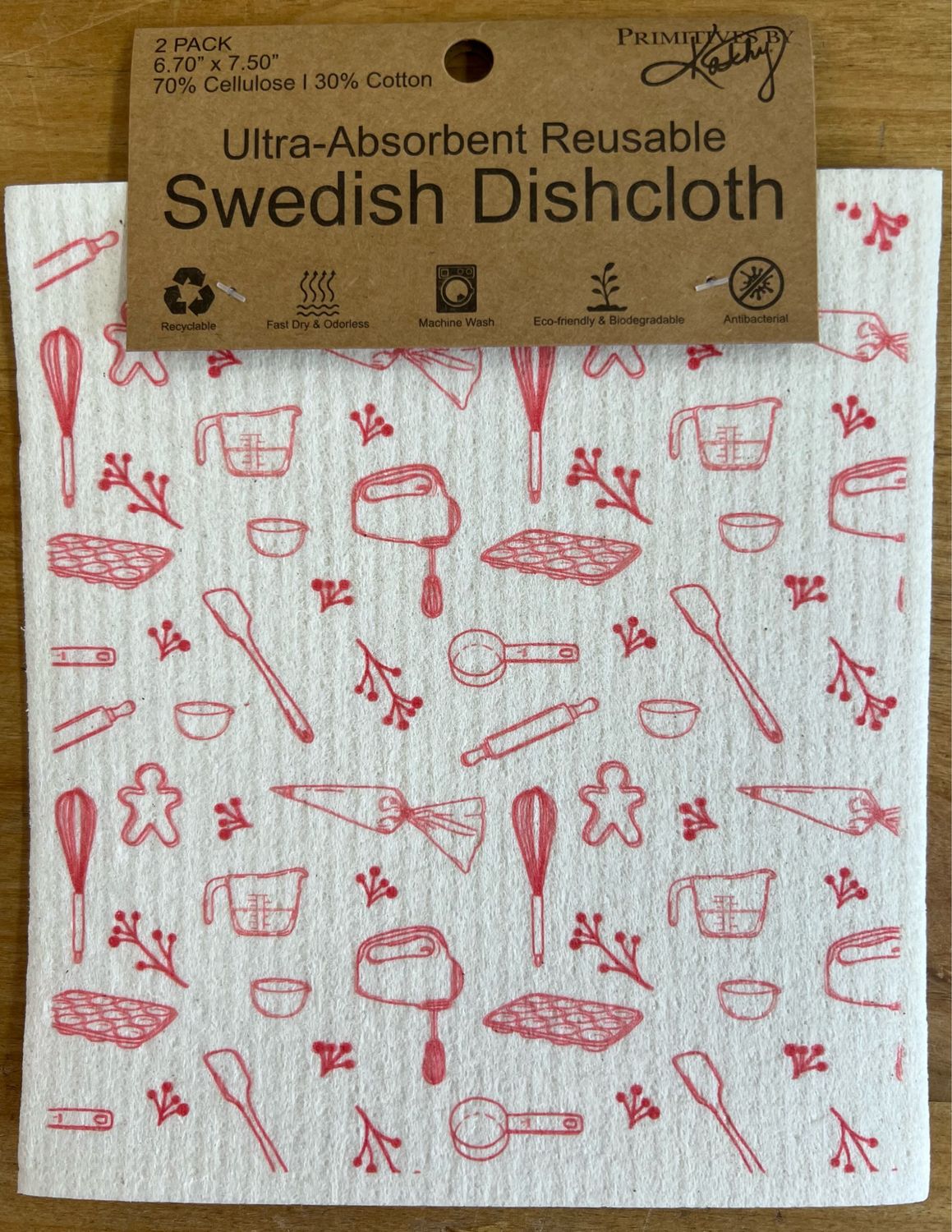 Holiday Baking Swedish Dishcloths Set
