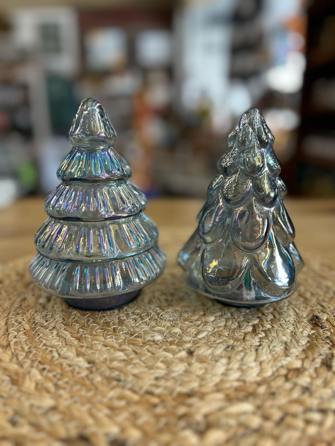 6" Iridescent Blue Trees 6" Iridescent Blue Trees