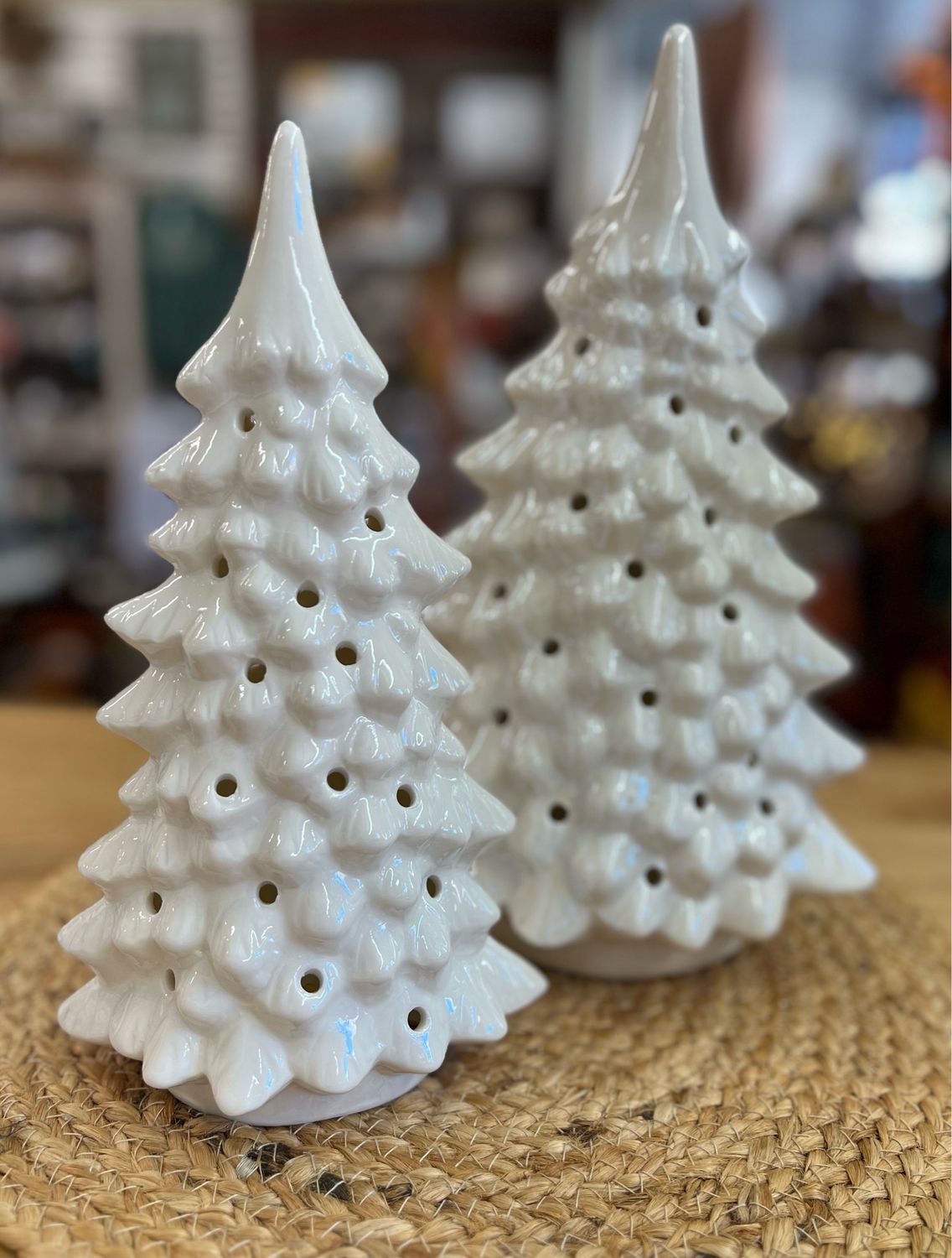 Iridescent White LED Trees