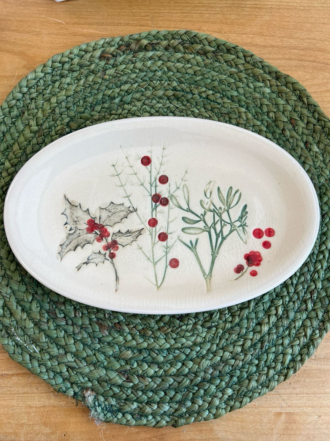 11-1/2&quot;Stoneware Holly Platter