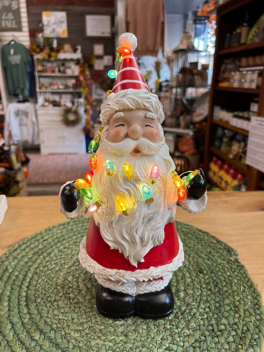 Santa With LED String LIghts