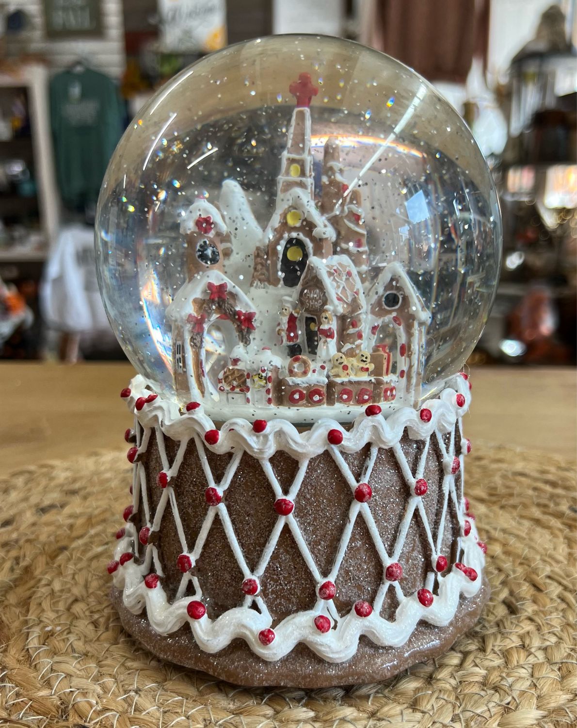 7" Gingerbread Town Glitter Globe