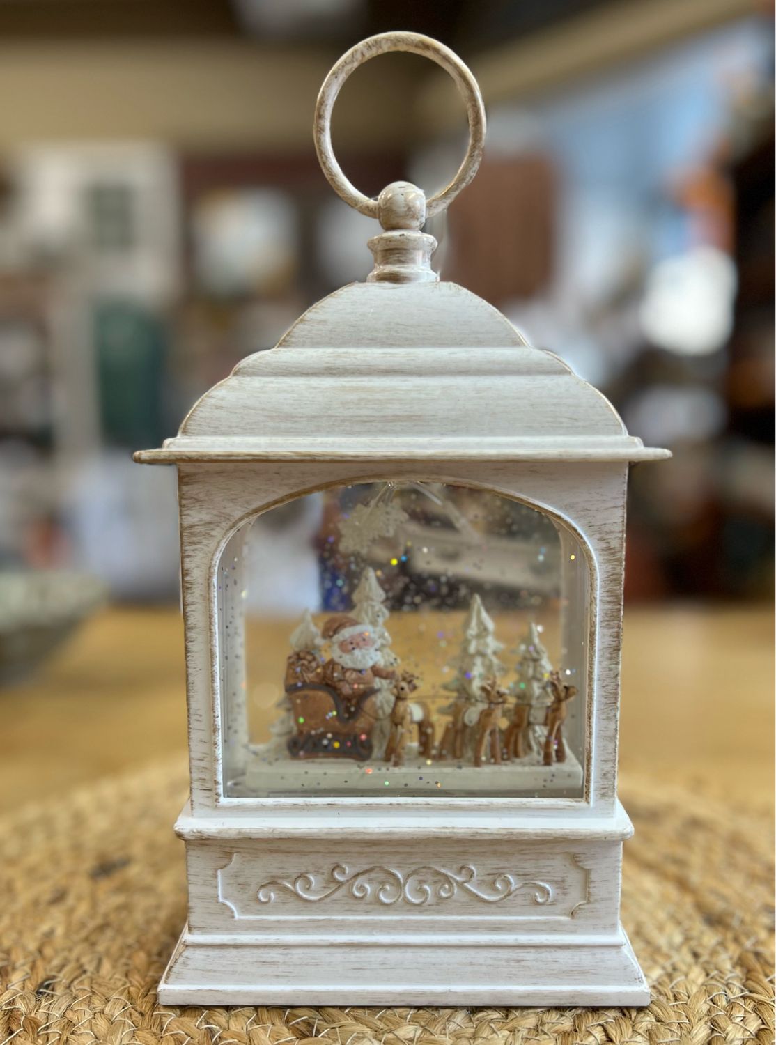 8-3/4&quot; Santa &amp; Reindeer Musical Lantern