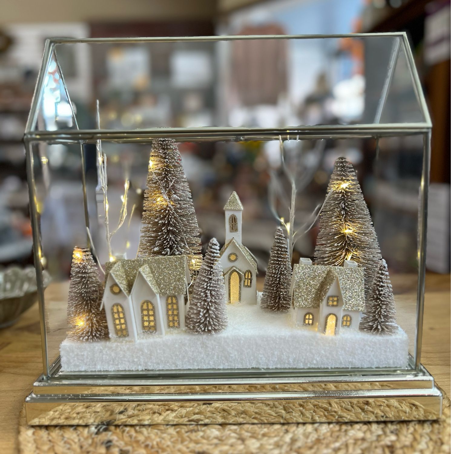 12.75" Lighted Village Terrarium 12.75" Lighted Village Terrarium