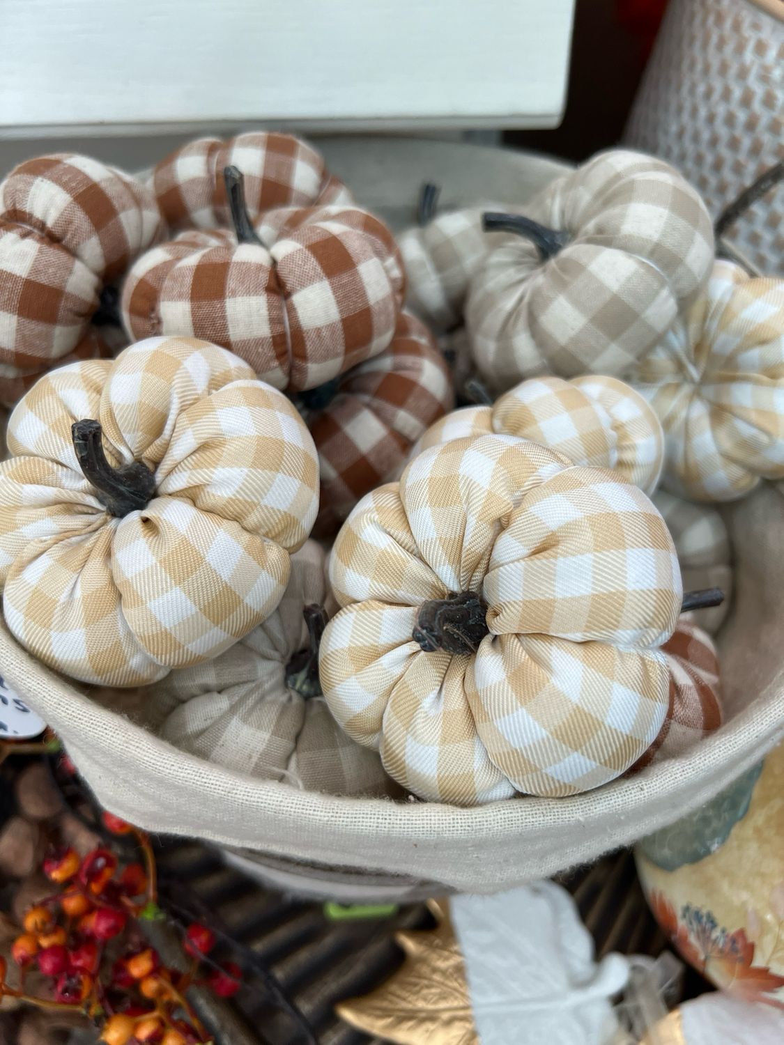 3" Plaid Pumpkins