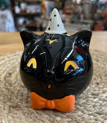 4-1/2" Black Ceramic Cat