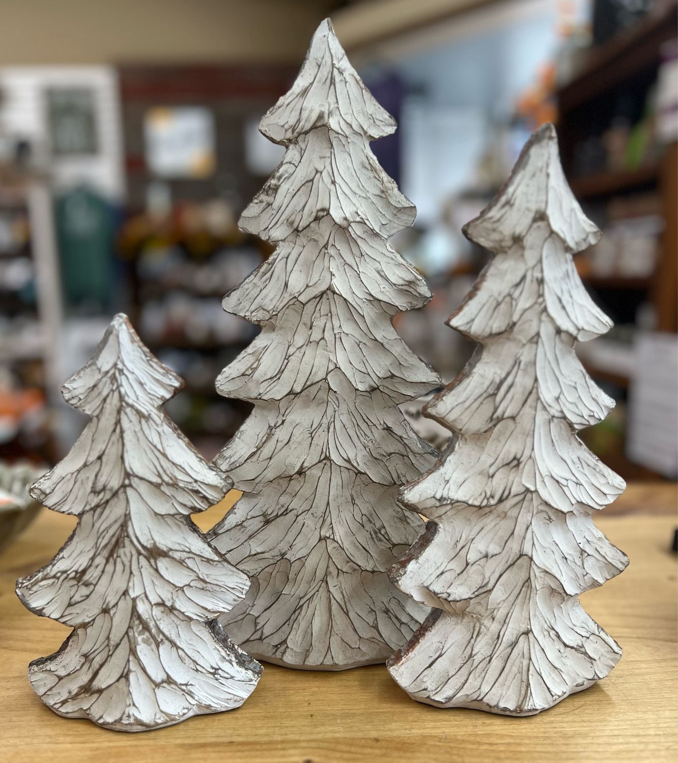 Carved Wood Look Trees