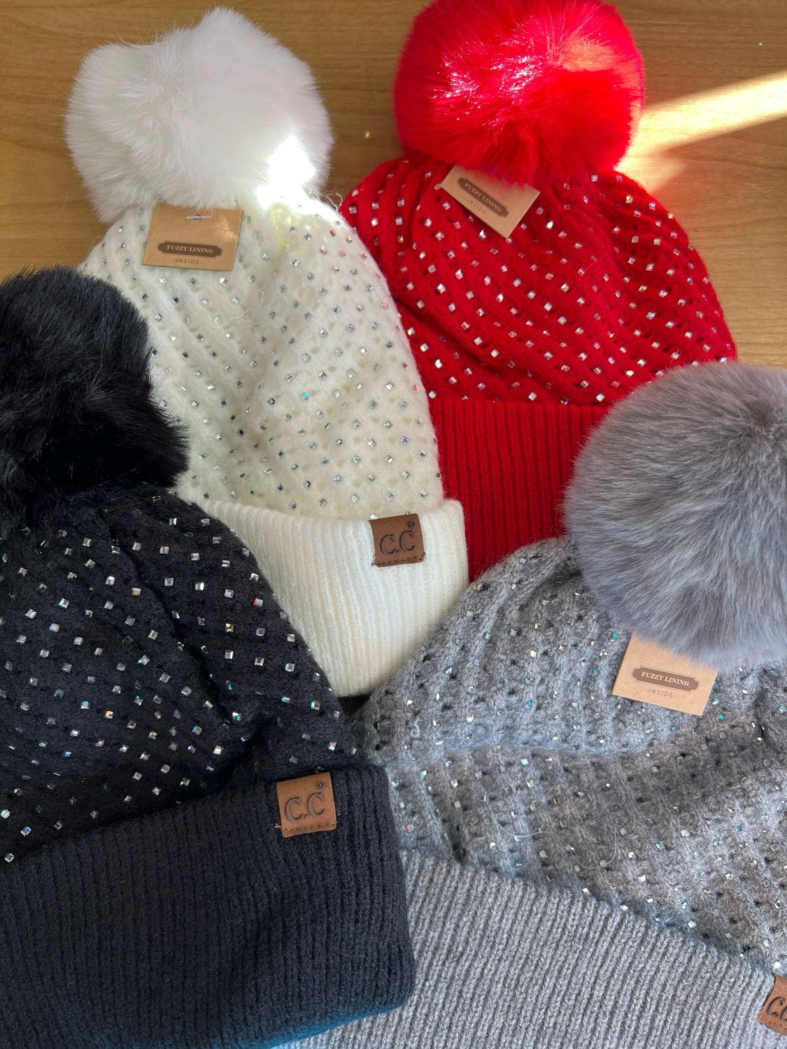 CC Rhinestone Pom Hat