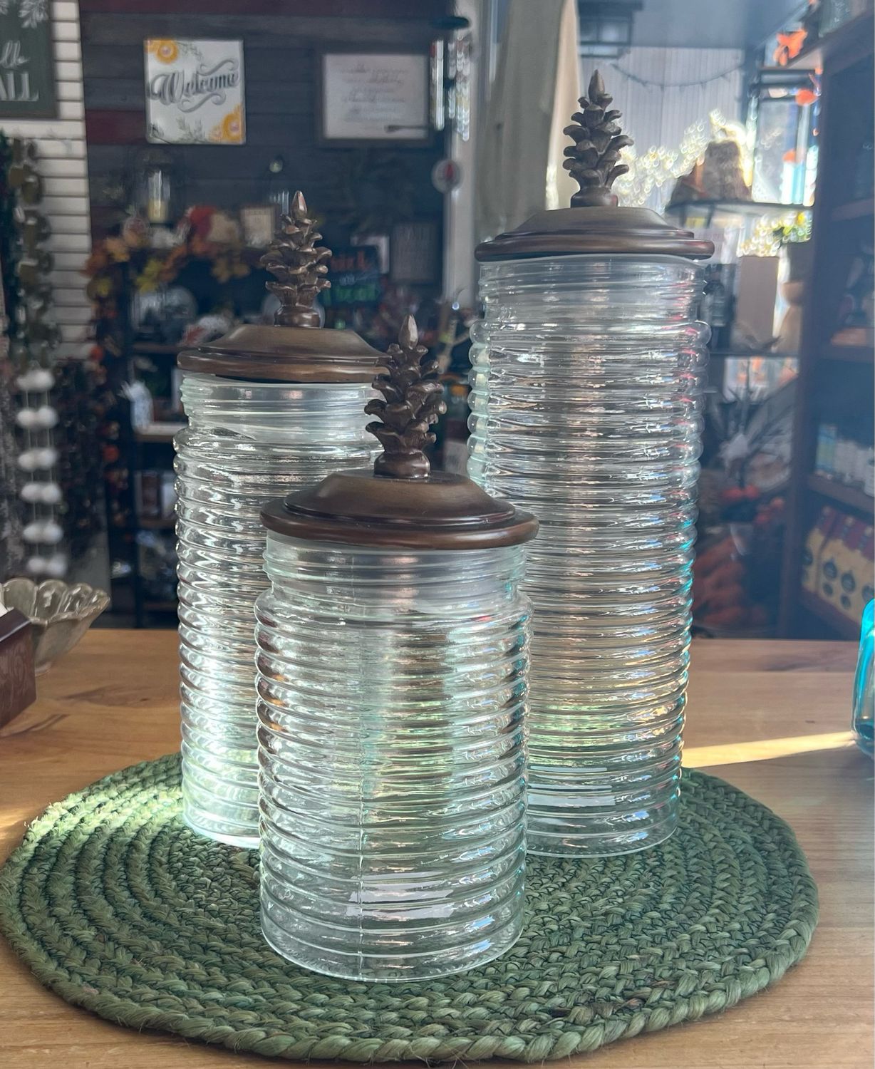 Lidded Ribbed Glass Containers Lidded Ribbed Glass Containers