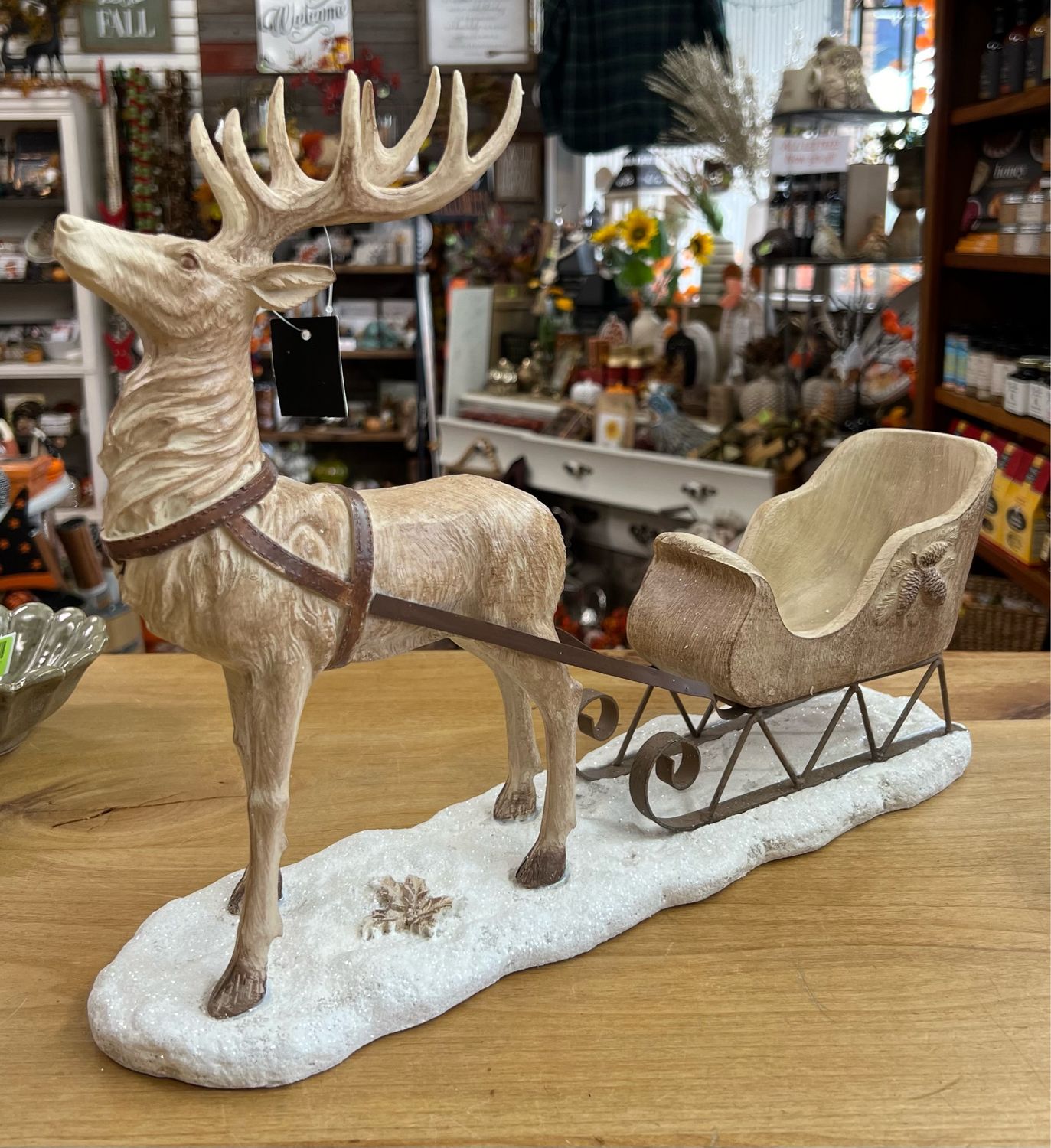 17-1/2&quot; Reindeer Pulling Sleigh