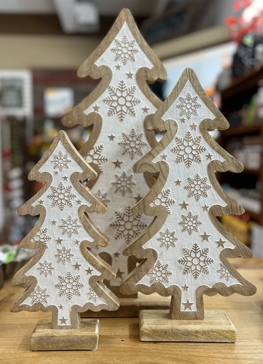 Wood Snowflake Trees