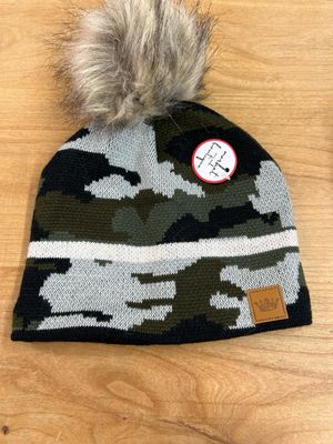 Ivory &amp; Camo Pom Hat