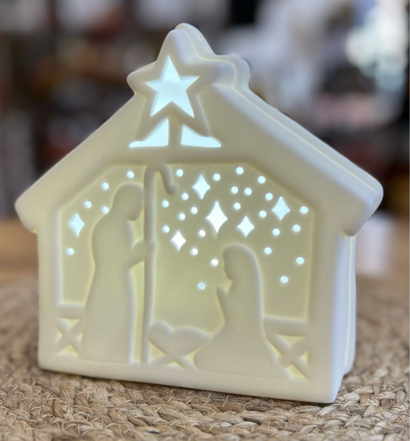 LED Ceramic Nativity - 6-1/2&quot;