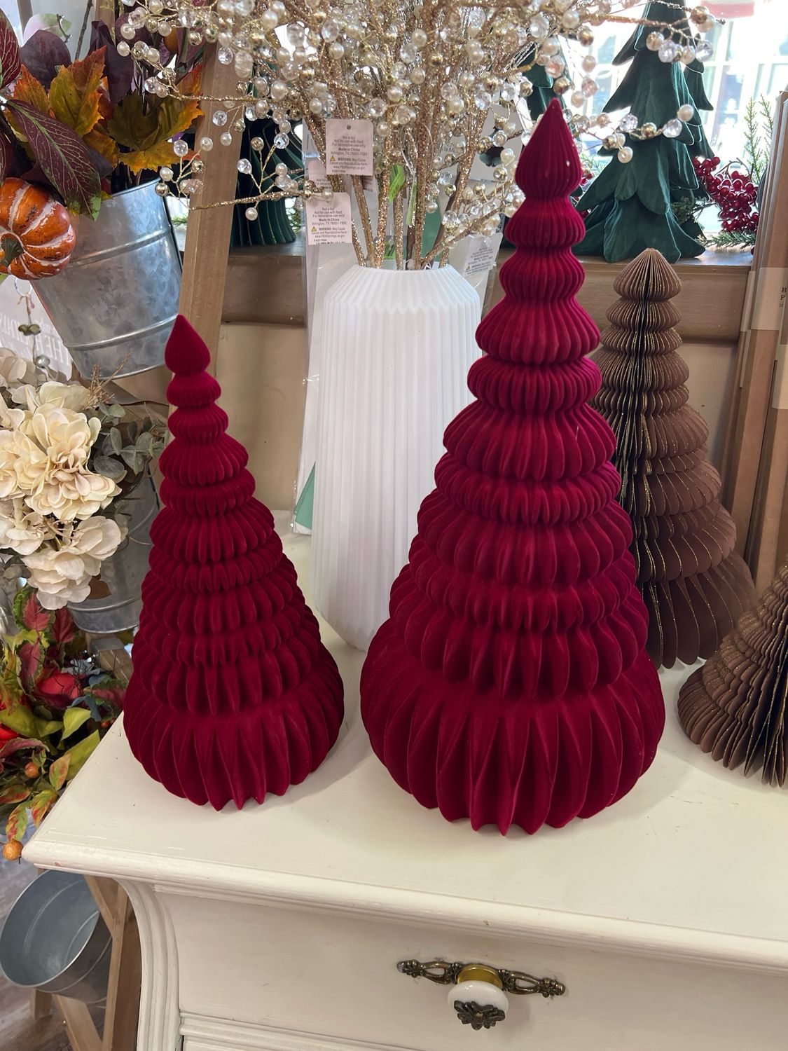 Burgundy Accordion Trees