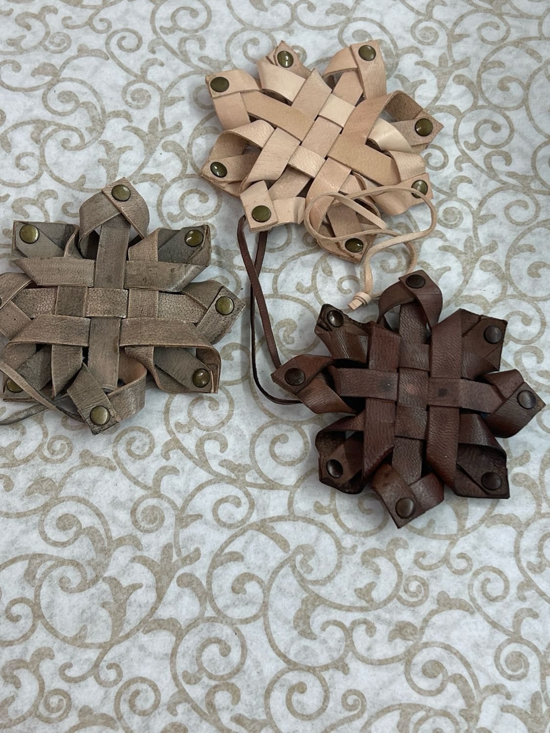 4&quot; Leather Snowflake Ornaments