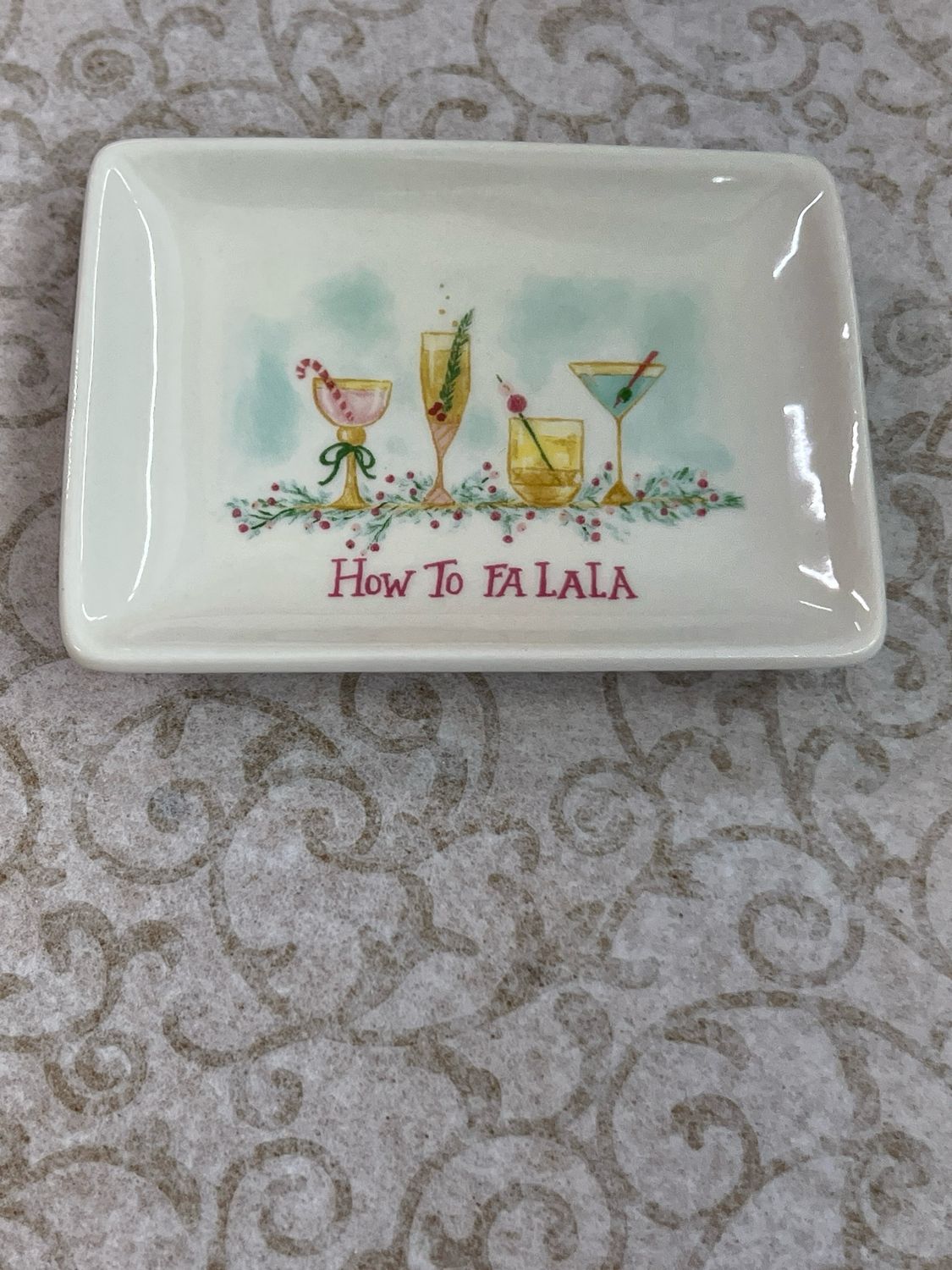 Fa La La La La Stoneware Dish
