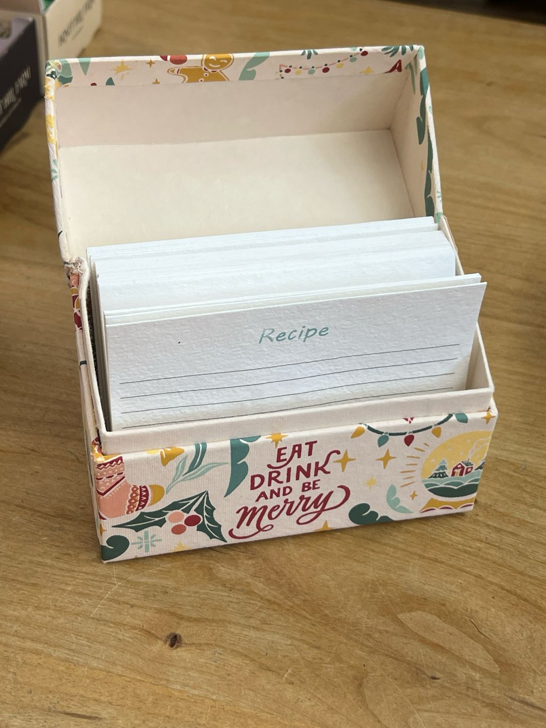 Recycled Recipe Box w/36 Cards