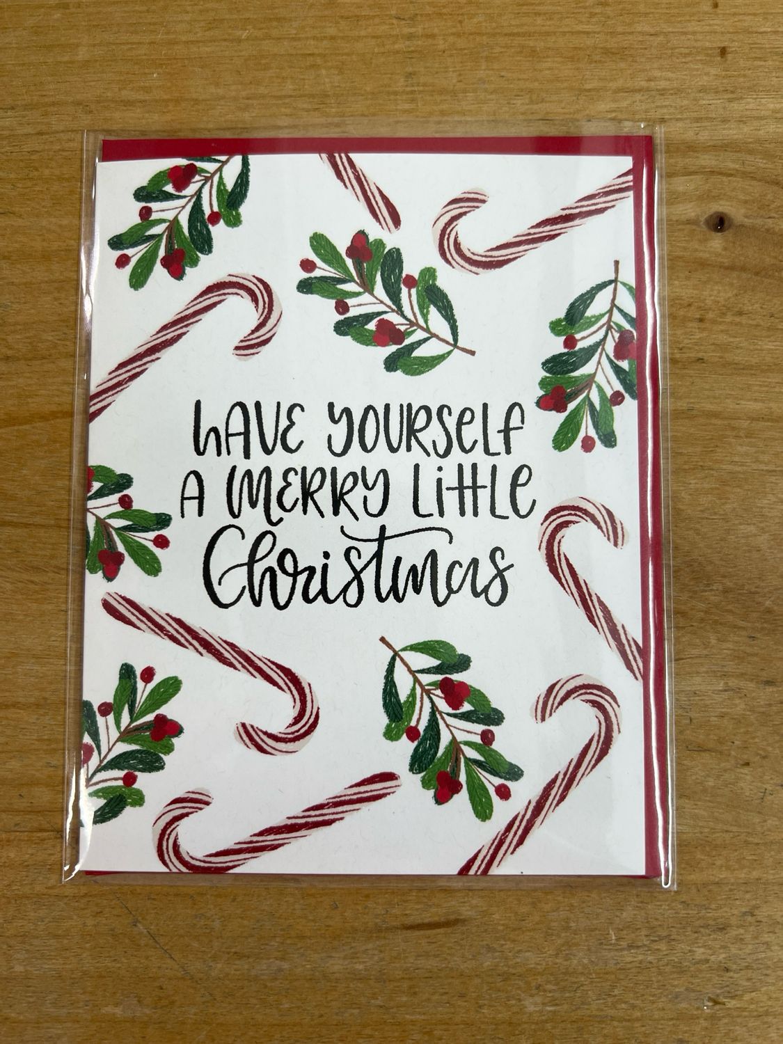 Candy Cane &amp; Mistletoe Christmas Card