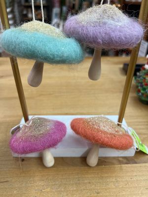 Wool Mushroom Ornaments