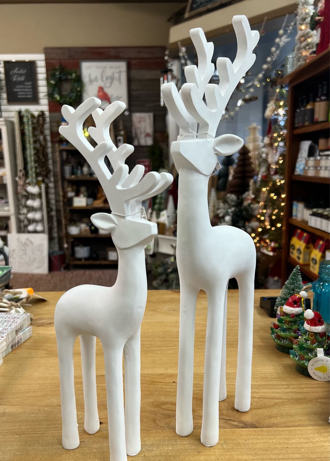 White Resin Reindeer White Resin Reindeer