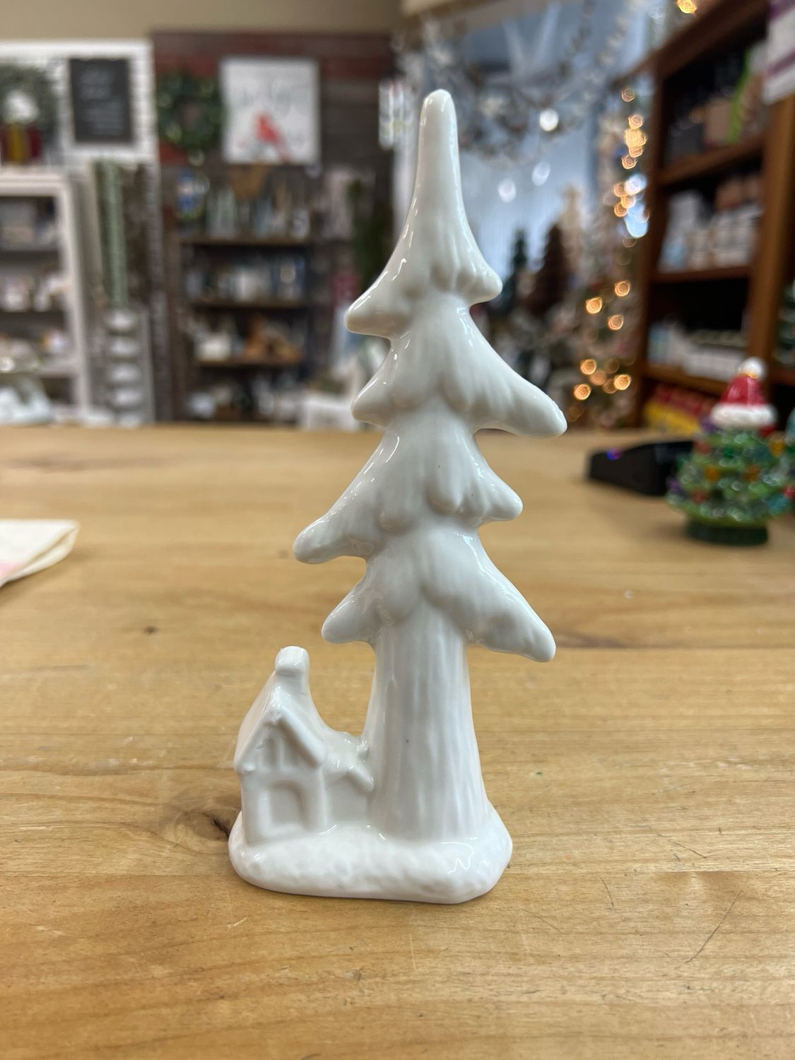 6-1/4" Ceramic Tree &amp; Cabin