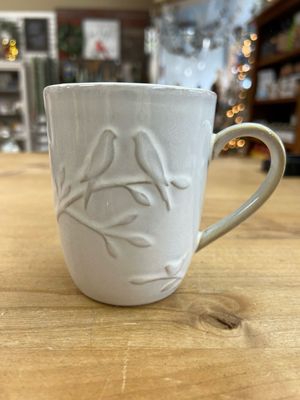 Embossed Birds Mug