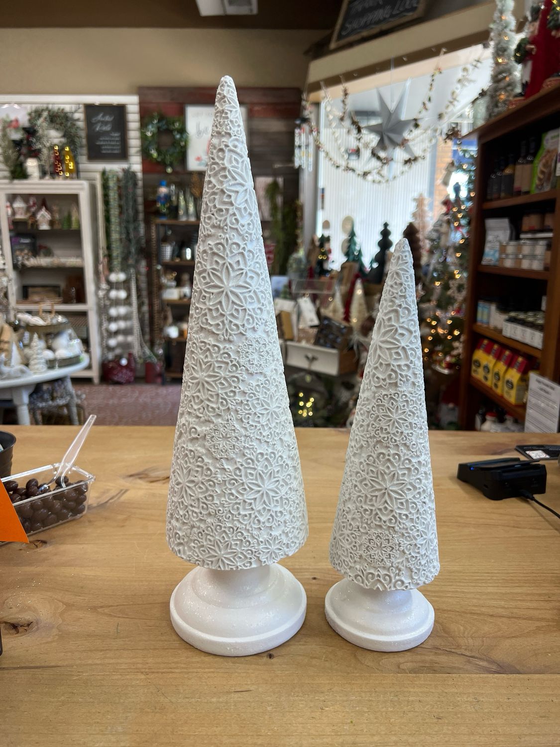 Textured White Cone Trees