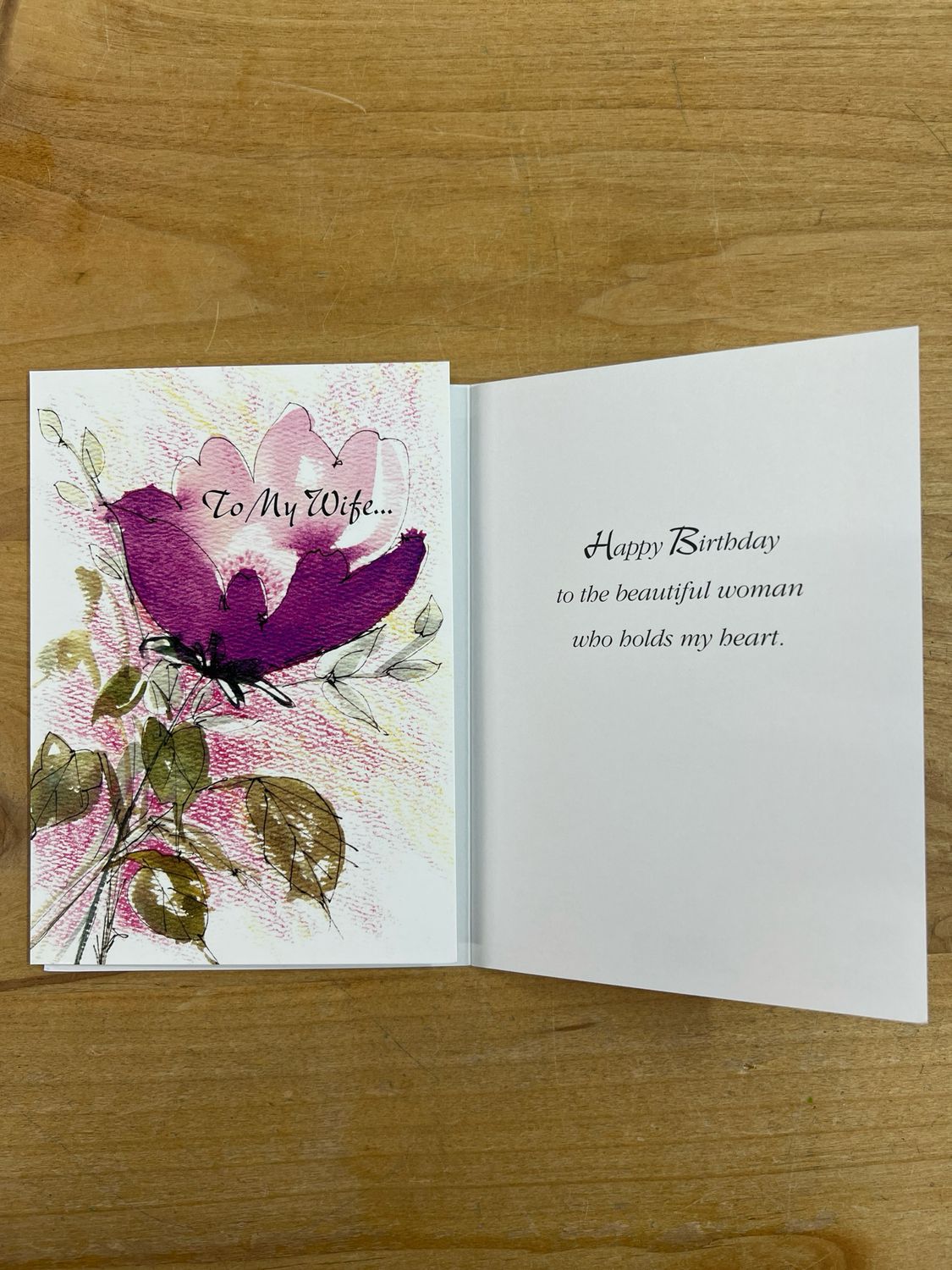To My Wife Floral Birthday Card