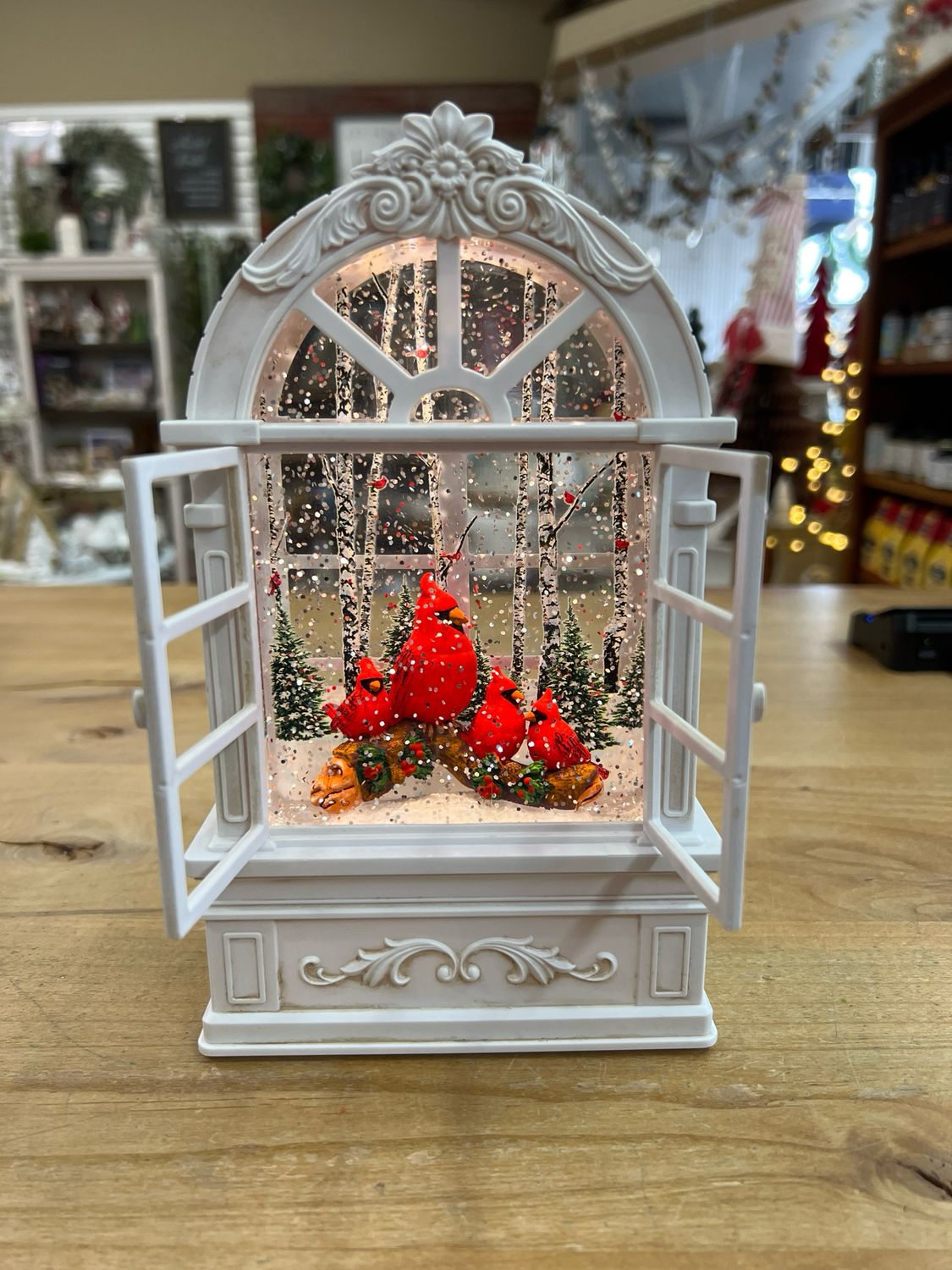 9&quot; LED Cardinals Snow Globe Arch