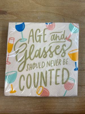 Age &amp; Glasses of Wine Cocktail Napkins