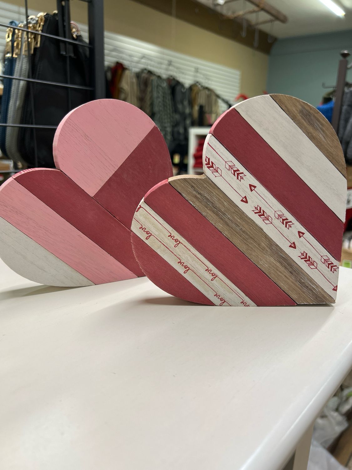 Washed Plank Hearts